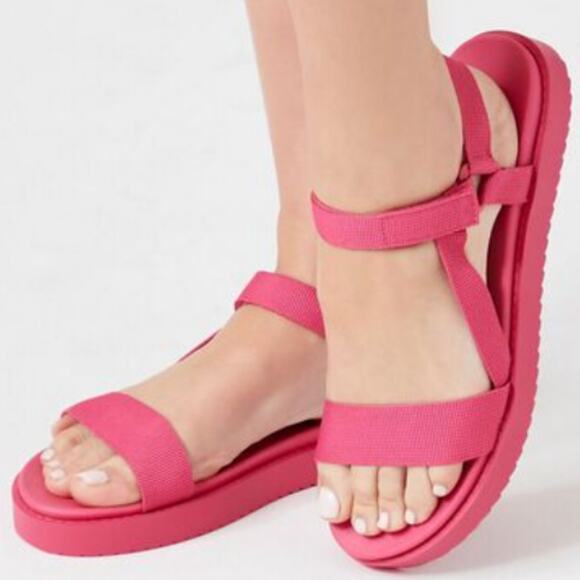 [H450] Forever 21 Pink Open-Toe Strappy Sandals, Size 8 - Picture 4 of 9